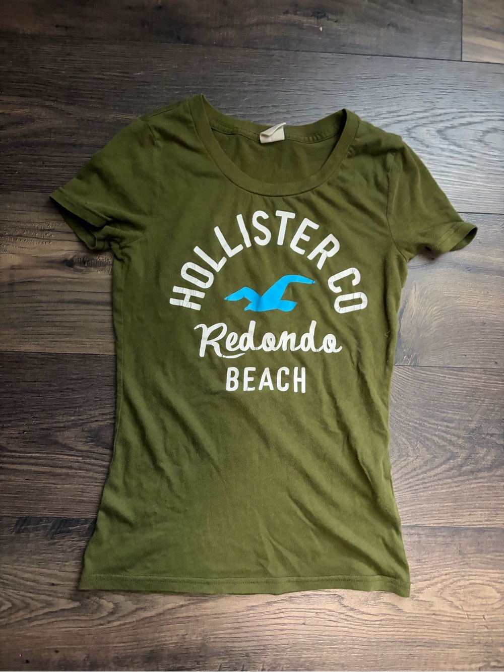 Hollister Olive Green Graphic Logo Tee